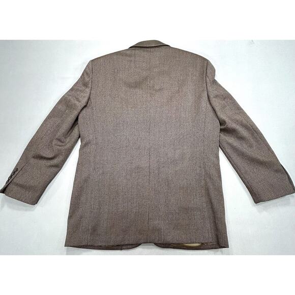 Pronto Uomo Blazer Men’s 40 Short Brown Preppy Business Casual Wool Silk Jacket - Picture 2 of 14
